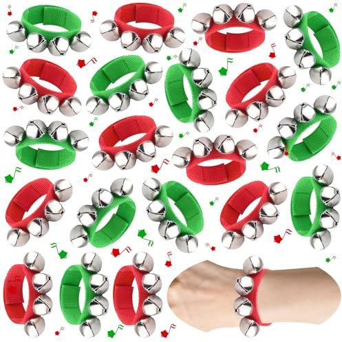 20 teiliges Glöckchen Armband Percussion Set von PLULON, ideal für Winterpartys, Musikfestivals und andere Anlässe