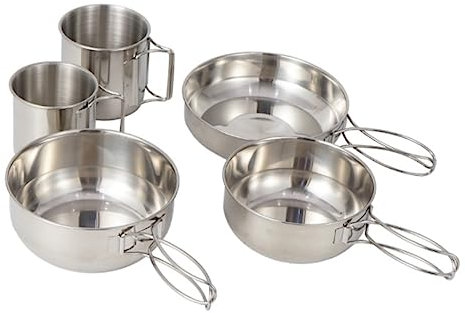 TOTIKI Gavetta Campeggio Set di Pentole da Campeggio Set da Cucina da Campeggio in Acciaio Inossidabile, Utensili da Cucina Portatili da Viaggio All'aperto Campeggio Utensili