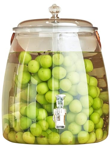 Fridge Drink Dispenser with Spout, Cold Beverage Dispenser Juice Container, Food Grade Large Capacity Tea Pitcher, Sturdy Jug for Travel, Picnic, Party, Outdoor Events, Kitchen, Camping, Home Table,