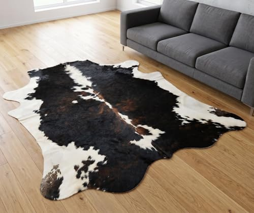Kuhfelle Online & Nomad KUHFELL RINDERFELL DREIFARBIG BRAUN WEIß 220 x 180 cm Tricolor KUHFELL Teppich