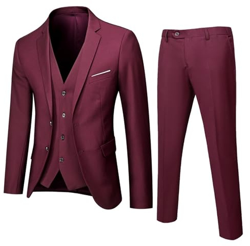 Abiti da Uomo 2 Pezzi Suit Tinta Unita Formale da Matrimonio Blazer E Pantaloni Elegante Affari Cerimonia Completo da Uomo Casual Dinner Abito da Sposa Wedding Cerimonia Slim Fit Abiti da Lavoro