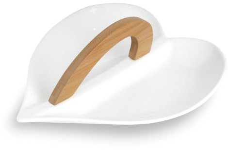 MEDARD DE NOBLAT - Serviteur apéritif - D24 cm - Tapas - Coupelle : Porcelaine. Plateau : Bambou - Vendu à l' unité - Blanc