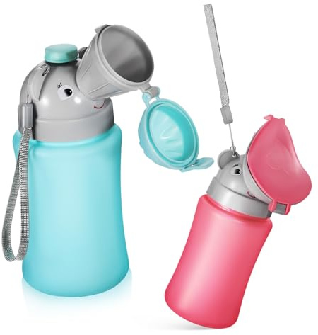 2 Pcs Kids Travel Urinal Bottle for Boys and Girls Abs+pp | Emergency Toilet Bucket Shape, Portable for Camping and Potty Training, Easy Use with Secure Sealing