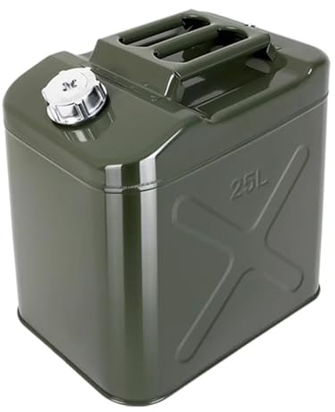 Contenedor de Gasolina de Metal con Pico y Asa, Duradero, for Coches, Camiones, Motocicletas y Equipos Automotrices(25L)