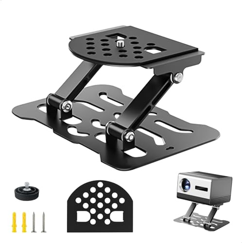 letuxaamz Soporte Proyector, Soporte Proyector Techo Universal Ajustable 180° Plegable Fácil Instalar hasta 10kg Carga Rosca 1/4 para Cine en Casa Oficina Multimarca