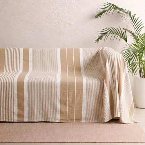 MOMOMUS Colcha Multiusos de Verano, Cubrepiés/Sofá, 150 x 200 cm, Beige