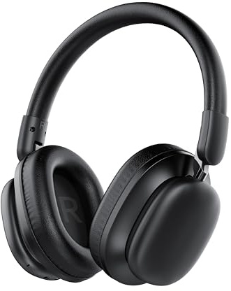TIMU Bluetooth Headphones Over Ear, 75H Playtime Wireless Headphones with Microphone, Foldable Lightweight Headset with 3 EQ Modes, 3D Stereo Sound Low Latency for Travel Work Cellphone