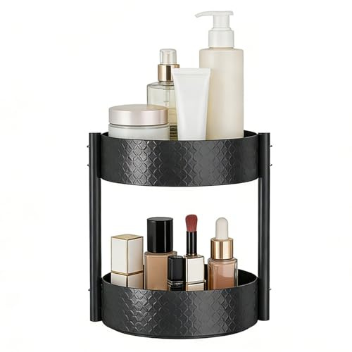 Carosello portaoggetti per spezie – Organizer da bancone girevole a 360° con vassoio girevole a 360° con design compatto impilabile, di visualizzazione dei condimenti