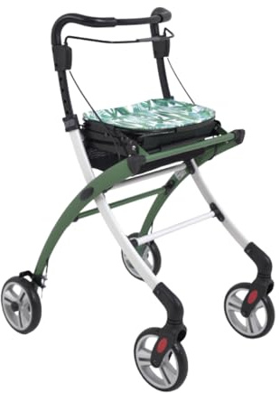 CASA GO Indoor Rollator – schmaler Wohnungsrollator - Tablett & herausziehbarem Staufach, leicht & wendig – ideal für Zuhause & enge Räume