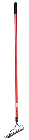 Cavex Workforce 14-Tine Bow Rake - 54 Fiberglass Handle - 16 Gauge Steel Blade