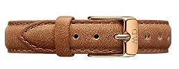Daniel Wellington Petite Durham, Hellbraun/Roségold Uhrenarmband, 12mm, Leder, für Damen
