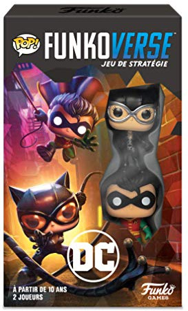 Funko Games Funkoverse DC Extension - CatWoman And Robin - 3'' (7.6 Cm) POP! - Light Strategy Board Game For Children & Adults (Ages 10+) - 2-4 Players - Collectable Vinyl Figure - Gift Idea