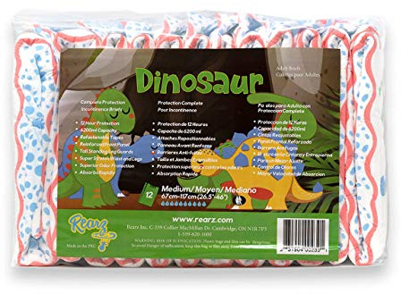 Rearz - Dinosaur - MEGA Adult Diapers 8500ml (12 Pack) (Medium)