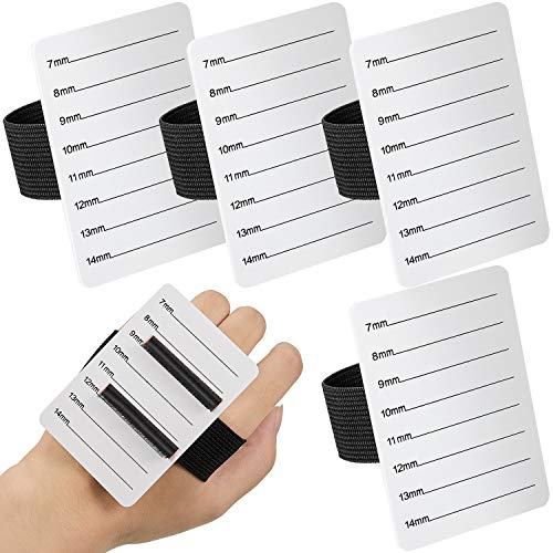 4 Pieces Lash Holder Eyelash Extension Hand Pallet Tray Tools with Adjustable Wrist Strap Adjustable Lash Tray Strip Palette One Size Fits Most Eyelash Extension Holder (7-14 mm Pattern)