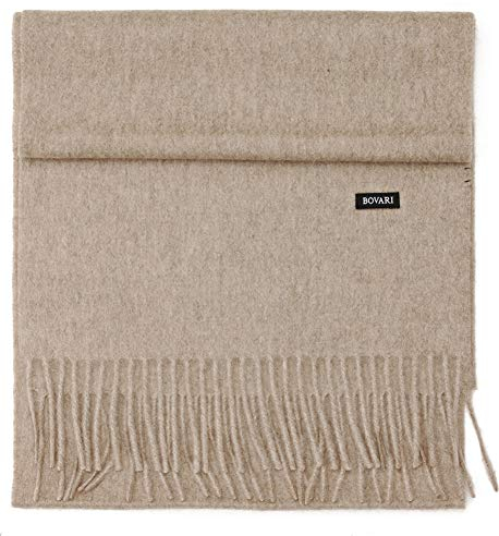 Bovari Kaschmir Schal Damen – 100% Kaschmir/Cashmere – Premium Qualität – 180 x 31 cm - viele Farben (Taupe)