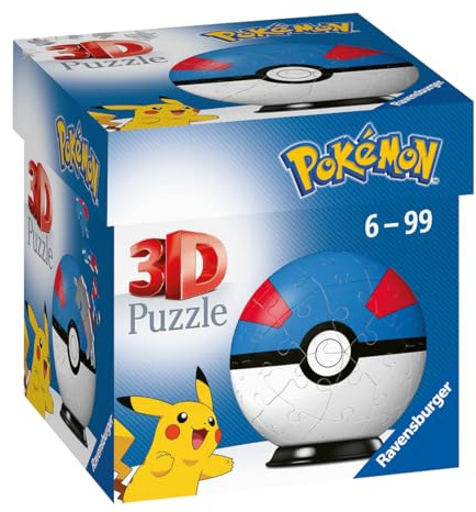 Ravensburger Pokemon Great Ball - 3D Jigsaw Puzzle Ball for Kids Age 6 Years Up - 54 Pieces - No Glue Required