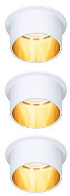 Paulmann 93381 Foco empotrable LED Gil 3-Step-Dim redondo incl. 3x6 Watt regulable Blanco mate, dorado Foco empotrable Aluminio spot 2700 K Coin