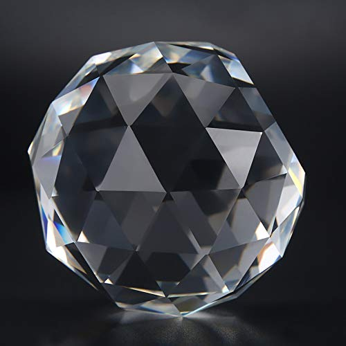 Tnfeeon Glaskugel, 60 / 80mm Dekorative Prismen Kristallkugel Glas Ornamente Fotografie Home Office Dekor (60 mm)