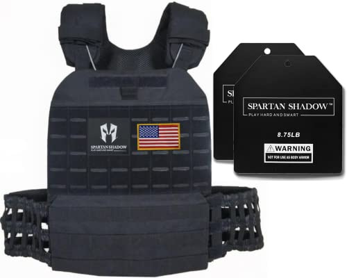 SPARTAN SHADOW Adjustable Weighted Vest Men,20lb Weight Vest,Fitness Training vest, Workout vest: Murph Vest. Chaleco con peso. Endurance Training,Weight Vest for men workout. Sport Equipment ™