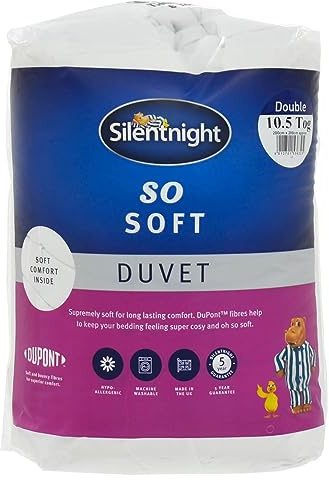 Silentnight So Soft Duvet - 10.5 Tog Duvet Quilt with Soft and Comfortable Dupont Fibres - Machine Washable and Hypoallergenic, Single