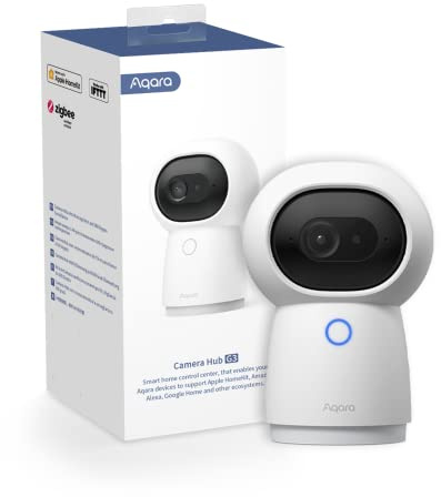 Aqara 2K Indoor Security Camera Hub G3, 360° Pan & Tilt Smart Cam | WiFi Security Camera for Baby & Pet, AI Facial & Gesture Recognition, Infrared Remote, Compatible with HomeKit Alexa IFTTT