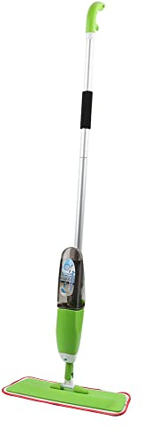 Bodenwischer Wischer mit Sprühfunktion Spray Mop mit 4 Wisch Pads und Fensterschaber, 360 Grad Rotierender Mop mit Wassertank neu(grün (Spray))