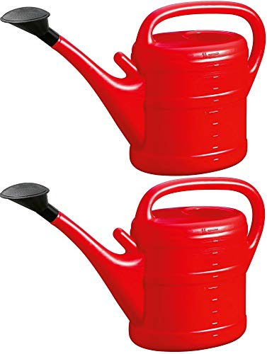 2X Gießkanne 10L ROT + 1x KÜHLSCHRANKMAGNET! Blumenkanne Kunststoff für groß & klein, Garten & Zimmerpflanzen Gießkannen Gieskanne Gieskannen Giesskanne 10 Liter Watering Can Gieskannen10Liter
