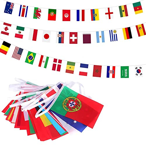 International World Country String Bunting Banner - 25M with 100 Olympic and Commonwealth Games Decorations for Garden and Bar