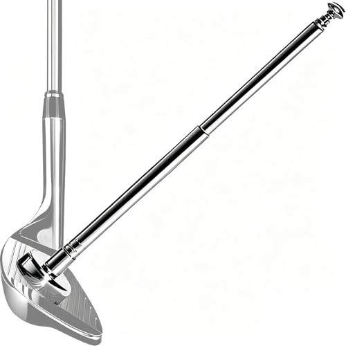 Golf Alignment Rods, 7 Length Adjustments - Golf Alignment Stick Corrector Lie Angle Tool, Golf Swing Training Aids Aiming Stick - Golf Club Face Aim, Visualize and Align Your Golf Shot (Silver)