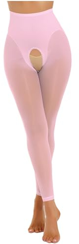 TiaoBug Damen Ouvert Strumpfhose Transparent Pantyhose Elegant Strumpfwaren Tanzstrumpfhose Gogo Outfits Clubwear