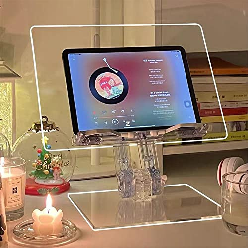 WANLIAN Acryl-Laptop-Ständer für Schreibtisch, Buchständer, durchsichtig, höhenverstellbar, faltbar, tragbar, verstellbar, Laptop-Ständer