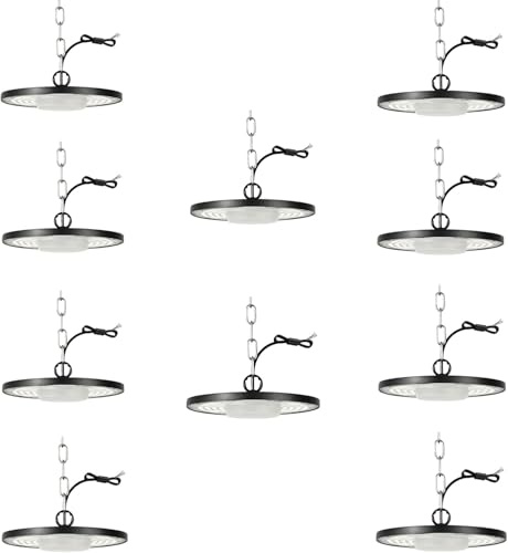 10PCS Faretto LED UFO Lamp 200W, 20000LM Bianco Freddo IP65 Lampada UFO | Luce Ad Alta Luminosità,Dissipazione Termica Efficiente,Lampada Da Officina Per Ambienti Industriali Grandi,Sportivi Coperti