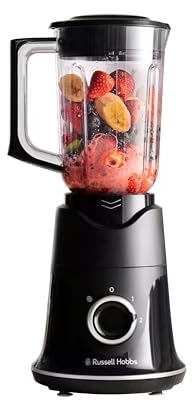 Russell Hobbs Blade Boost 1.5L Jug Blender - Blade Boost Technology - get smoother results - fast, Push down Technology raises blades 20mm to reach all ingredients. Dishwasher safe parts, 750W, 26710