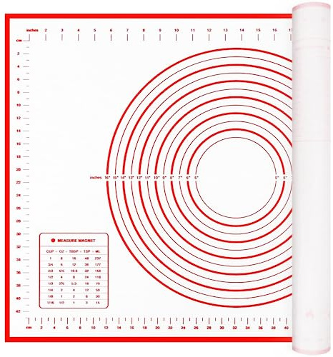 Backmatte Silikon Groß 70x50cm,Teigmatte Silikonmatte Silikon Backmatte für Küche und Backen - Antihaft und Rutschfeste Backunterlage Silikon mit Messmarken