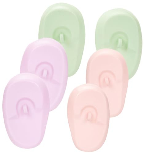 FRCOLOR Silicone Ear Protection Sleeves for Hairdressing 3 Pairs Waterproof Reusable Ear Covers for Hair Colouring and Salon Use 3 Inch Soft Guards