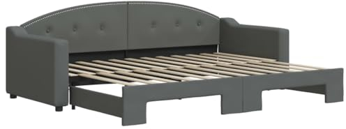 vidaXL Tagesbett Ausziehbar Dunkelgrau 80x200 cm Stoff