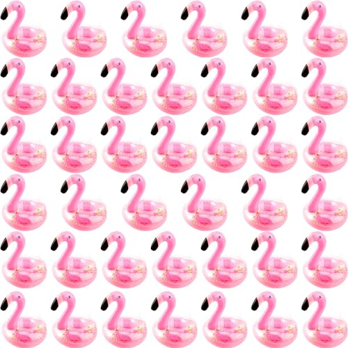 Sonarun 40 Pack Inflatable Flamingo Drink Holder Glitter Confetti Pink Flamingo Drink Floats Sparkling Blow Up Flamingo Cup Holder for Summer Pool Beach Hawaiian Party Toys