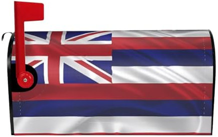 YYHWHJDE Briefkastenabdeckung, wasserdichtes Oxford-Gewebe, passend für Standard- oder große Briefkästen, Flagge von Hawaii, amerikanische Drucke, 53,3 x 45,7 cm