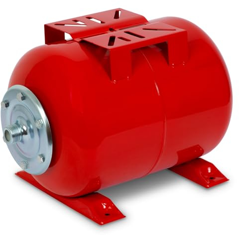 EBERTH Ausdehnungsgefäß 24L, 6 bar, Druckkessel, Druckerhöhungsanlage, Tank, Wasserspeicher, 1 Anschluss für Hauswasserwerk, Brunnenpumpe, Lackierter Stahl, Booster, Horizontal, 0,8mm Wandstärke