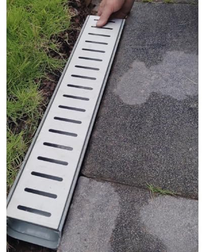 ZJKXJH Entwässerungsrinne Auffahrtsrinnen Und Metallroste, Grabenrinnen Mit Einer Breite Von 10 cm Für Parkplätze/Garagen In Der Nachbarschaft, Regenwasserkanalabdeckung U-Form