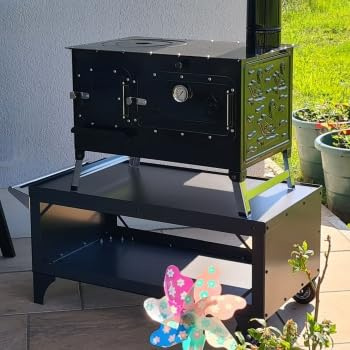 ECOfoxx Universal-Untergestell für Gartenofen, Stahl, schwarz emailliert | Geeignet für Gartenöfen, Gartenherde und Pizzaöfen wie Rosalie, Elise, Erna und Kurt