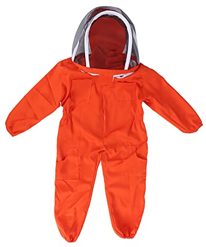 Luocute Imkeranzug mit Schleierhaube, Einteilige -Imker-Schutzkleidung mit Doppeltem Reißverschluss, Bienenstichschutz, Polyester-Baumwollmaterial (L)
