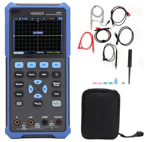 HDS242S Oscilloscopio 2 in 1 Oscilloscopio Digitale Professionale per PC Portatile da 40 MHz, Multimetro da 20000 Conteggi Strumento di Test con Display LCD da 3,5 Pollici per la