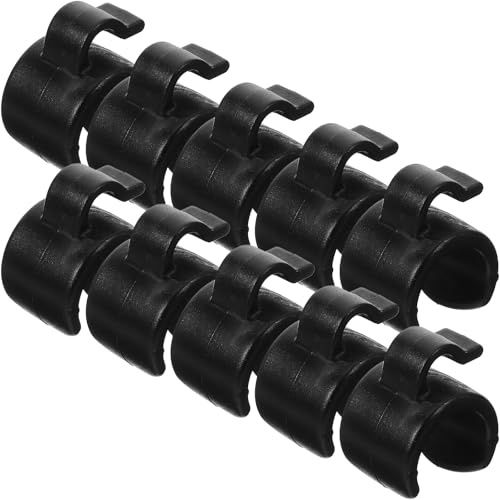 Levemolo Mic Stand Cable Clips, Cable Organizer Plastic Clamps for Pole, 20pcs Black Easy-to-dismantle Holders, 25mm Wire Diameter, for Outdoor Use and Live Streaming