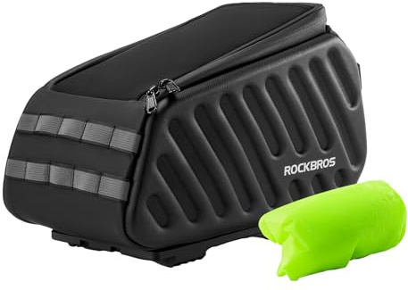 ROCKBROS Bolsa de Portaequipajes para Bicicleta, 7,5L Alforja con Funda Impermeable y Compartimentos, Doble Cierre de Seguridad Ideal para Ciclismo, Viajes y Transporte Diario