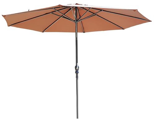 GUOGLZ Ombrellone Rettangolare, Giardino Parasole Per Balcone Con Air Vent Apertura A Manovella, Per Terrazza Balcone Prato Cortile, Anti UV Idrorepellente(Coffee)