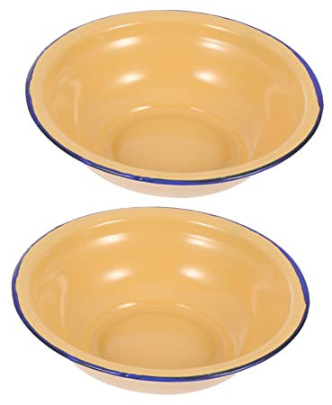 Holibanna 2 Piezas Cuenco De Esmalte Grueso Cuenco Para Sopa Vintage Vajilla De Esmalte Hogar Plato De Sopa Práctico Para Servir Mesa Familiar