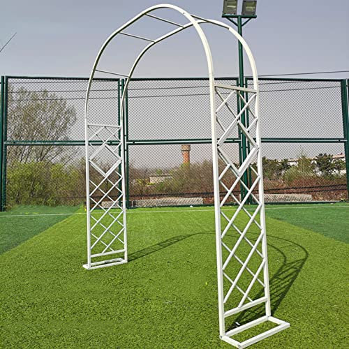 Pérgola grande de metal blanco de 1,4 m y 3,4 m, cenador de jardín resistente para plantas trepadoras, decoración de boda, arco con revestimiento resistente a la intemperie