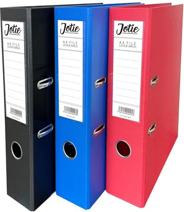 Set of 3 A4 Lever Arch Files for Paperwork A4 Folders with 70mm Spine, Thumb Ring & Elegant Anti-Spill Cover | Large Ring Binders | File Storage & Office Supplies Assorted Colours