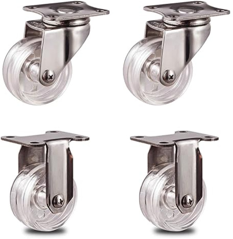 Lenkrollen, Schwerlastrollen mit Platte, Lenkrollen, Radwagen, Möbelrollen, Edelstahlrollen(Standard+universal,50mm)